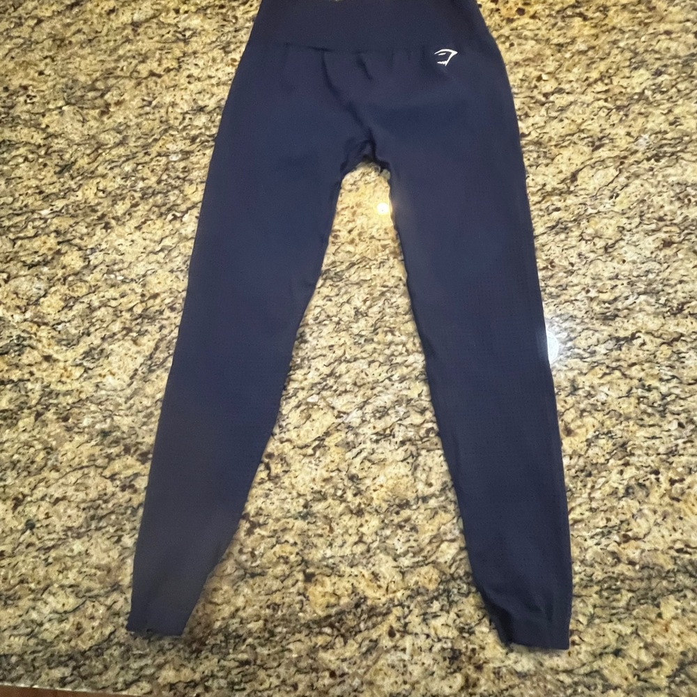 Gymshark  Seamless Leggings Navy Blue High Waisted Workout‎ Womens XS